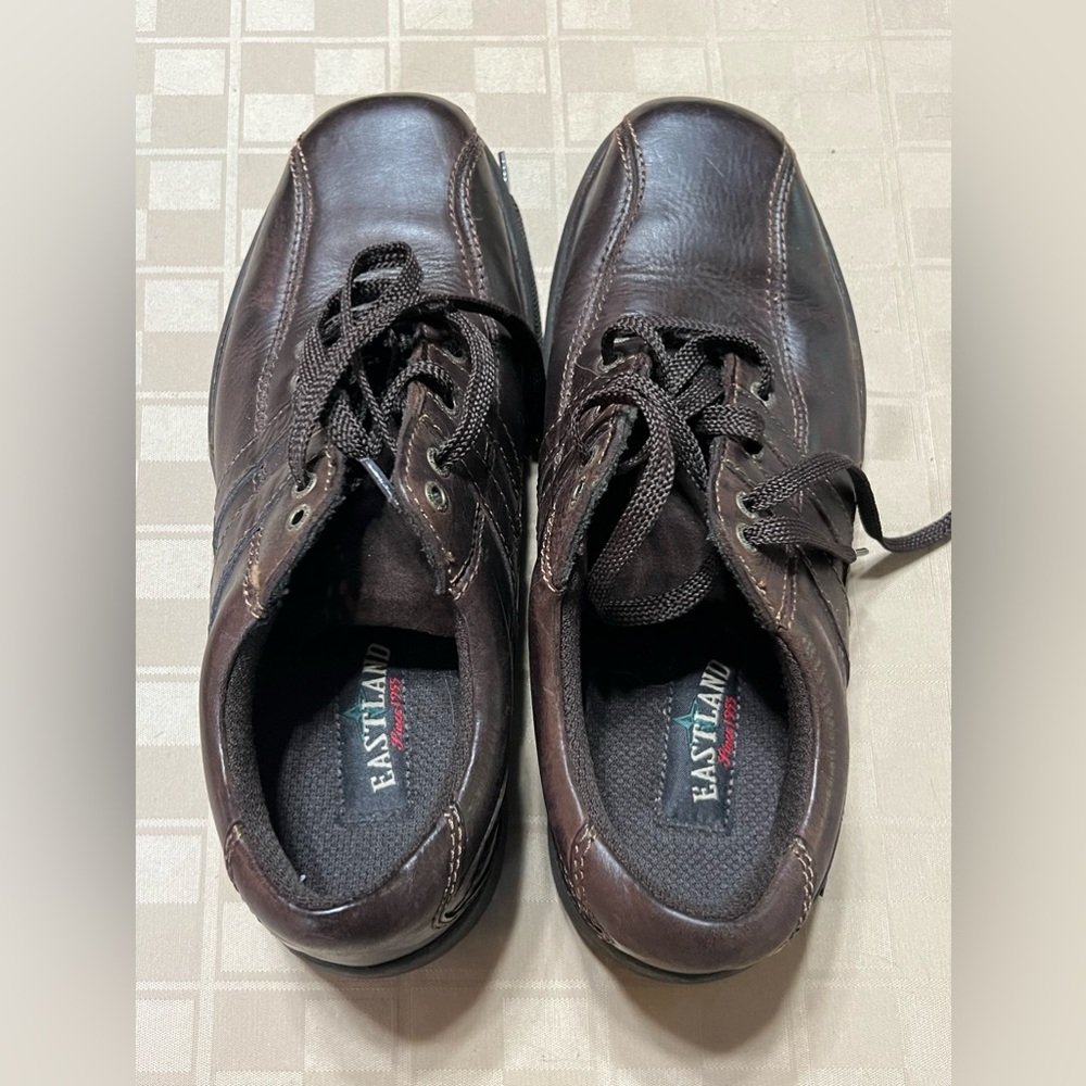 Eastland Shoes Mens 8.5D Brown Lace Up Leather Casual‎ Comfort 7637-56 EUC